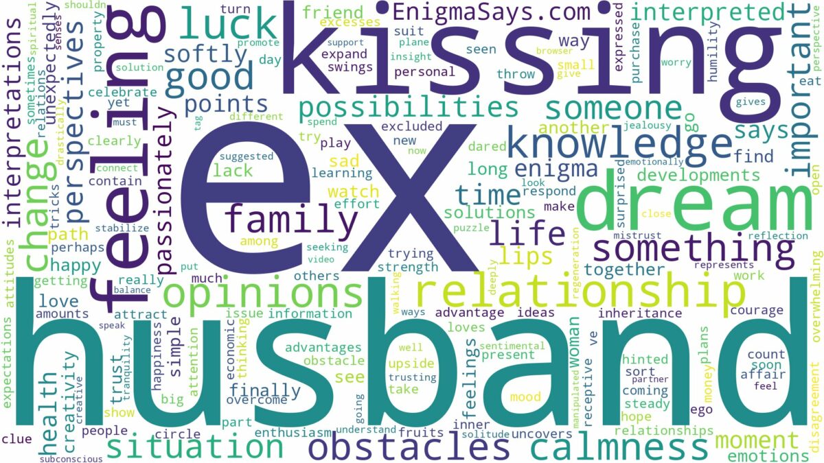 dreaming about ex husband kissing you and related dreams with their meanings in a word cloud