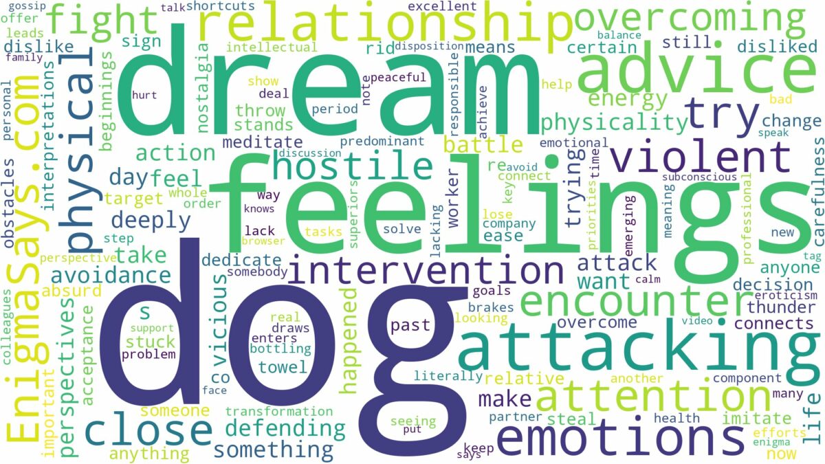 dreaming about dog attacking your dog and related dreams with their meanings in a word cloud