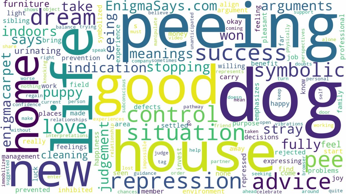 dreaming about dog peeing in house and related dreams with their meanings in a word cloud