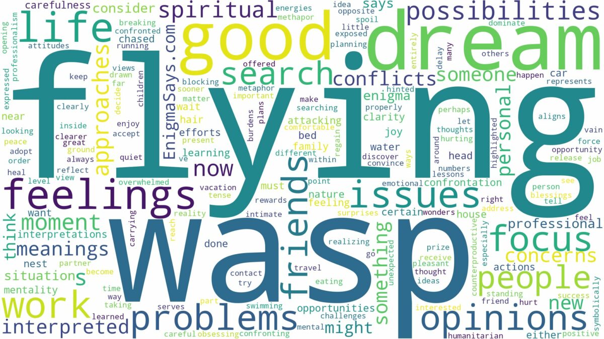 dream of flying wasp and related dreams with their meanings in a word cloud