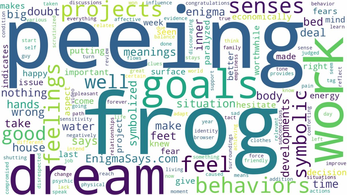 dreaming of frog peeing on you and related dreams with their meanings in a word cloud