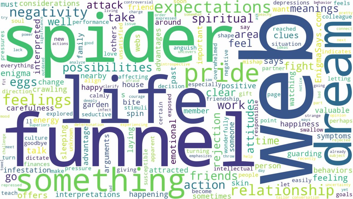 dream about funnel web spider and related dreams with their meanings in a word cloud