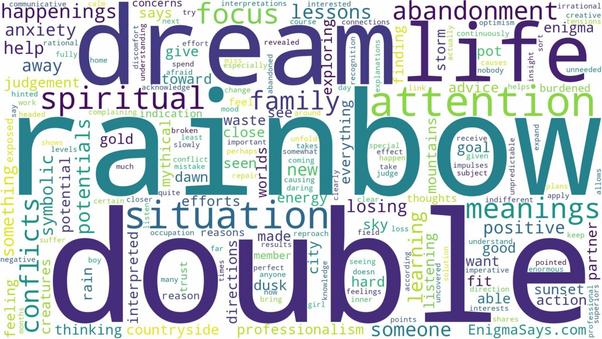 dream about double rainbow and related dreams with their meanings in a word cloud