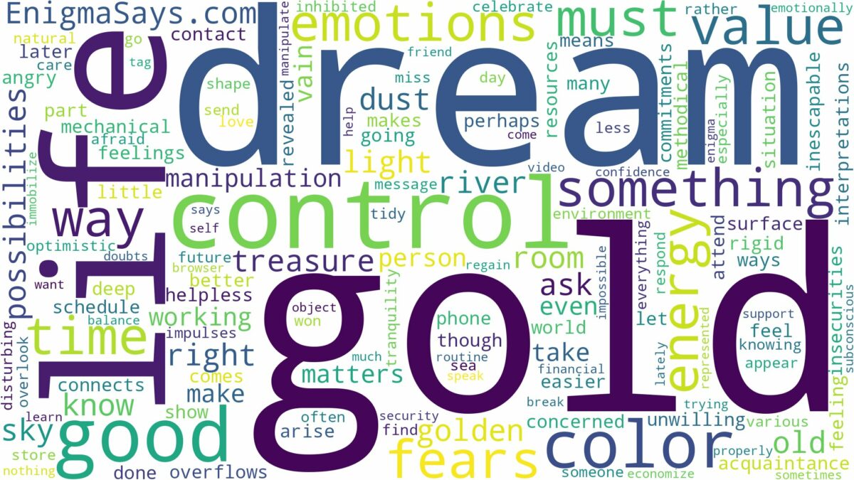 dream about gold color and related dreams with their meanings in a word cloud