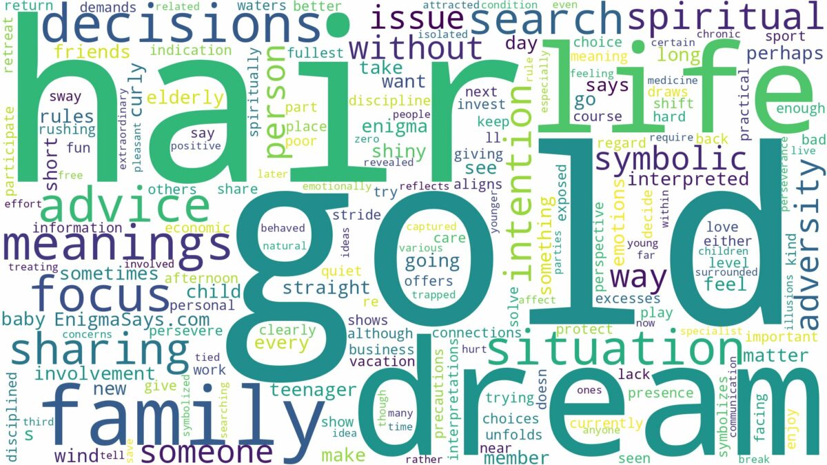 dream about gold hair and related dreams with their meanings in a word cloud