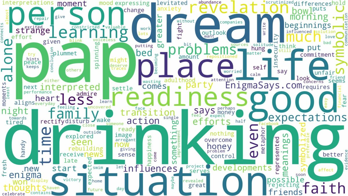 dream of drinking pap and related dreams with their meanings in a word cloud