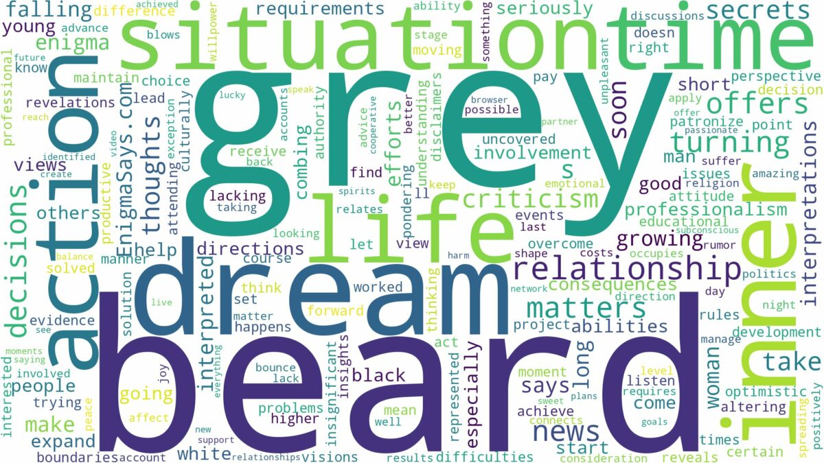 dream about grey beard and related dreams with their meanings in a word cloud