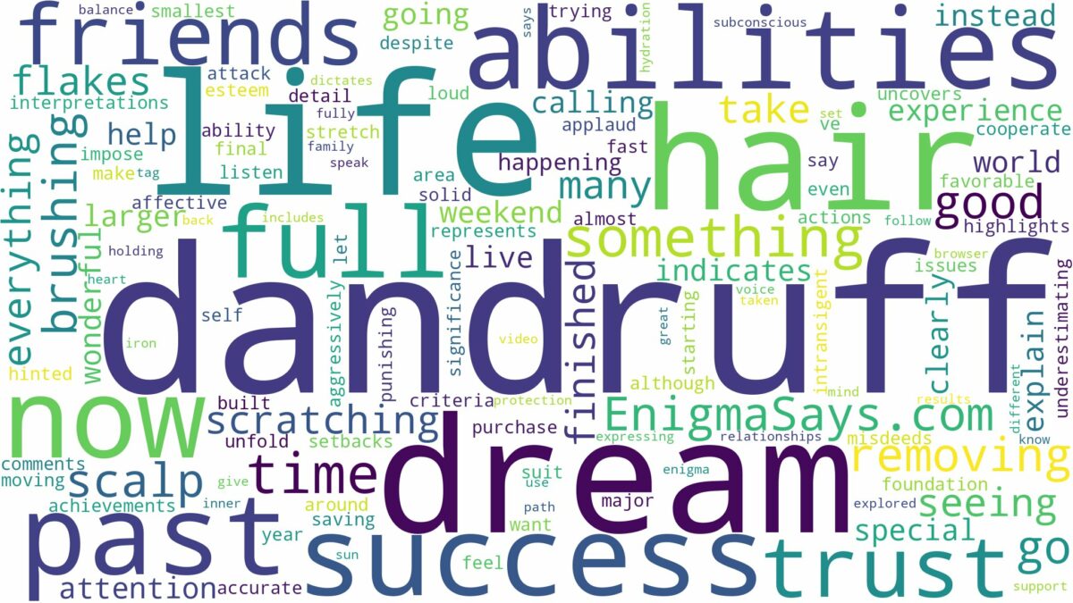 dream about hair full of dandruff and related dreams with their meanings in a word cloud