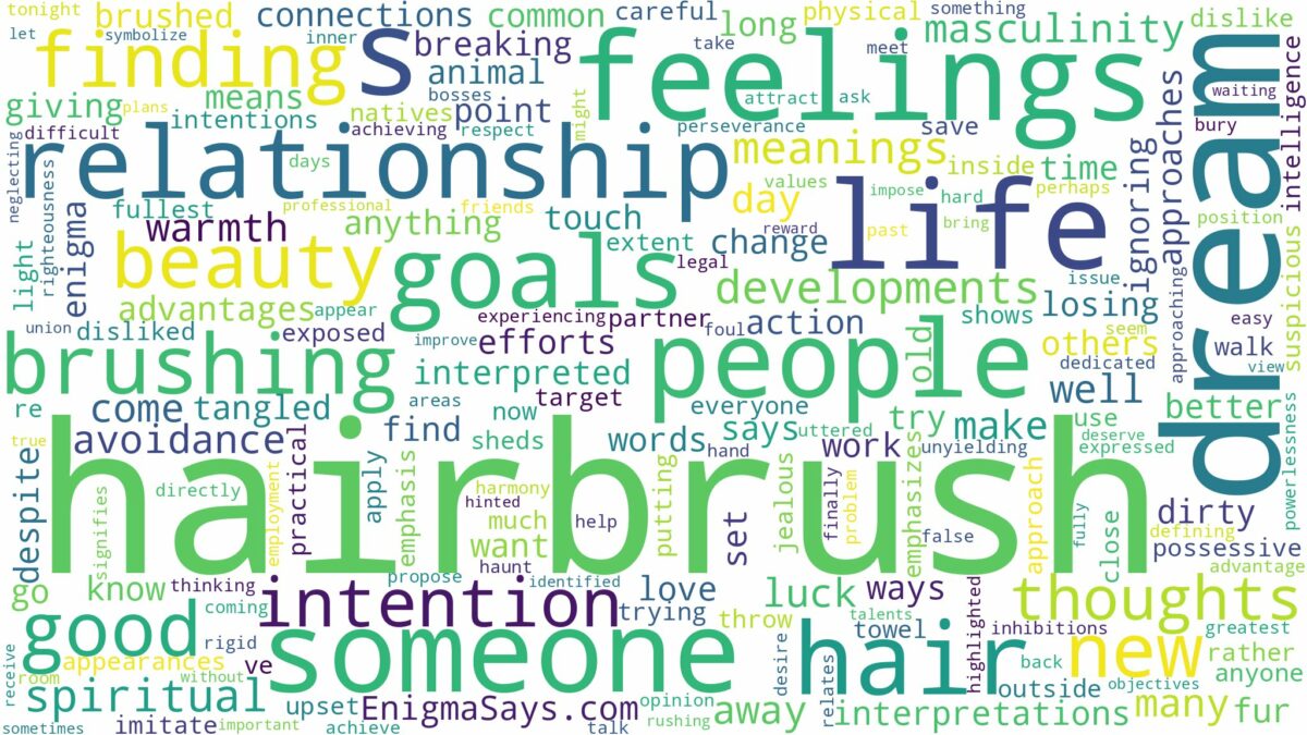 dream about hairbrush and related dreams with their meanings in a word cloud