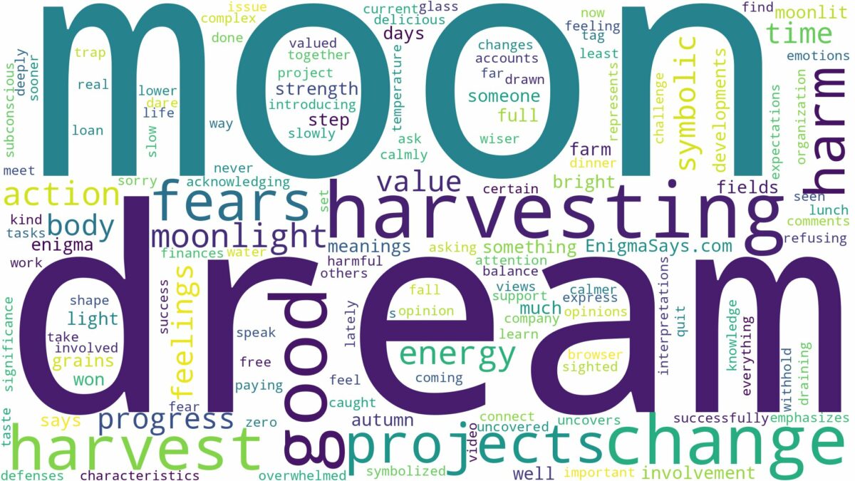 dream about harvest moon and related dreams with their meanings in a word cloud