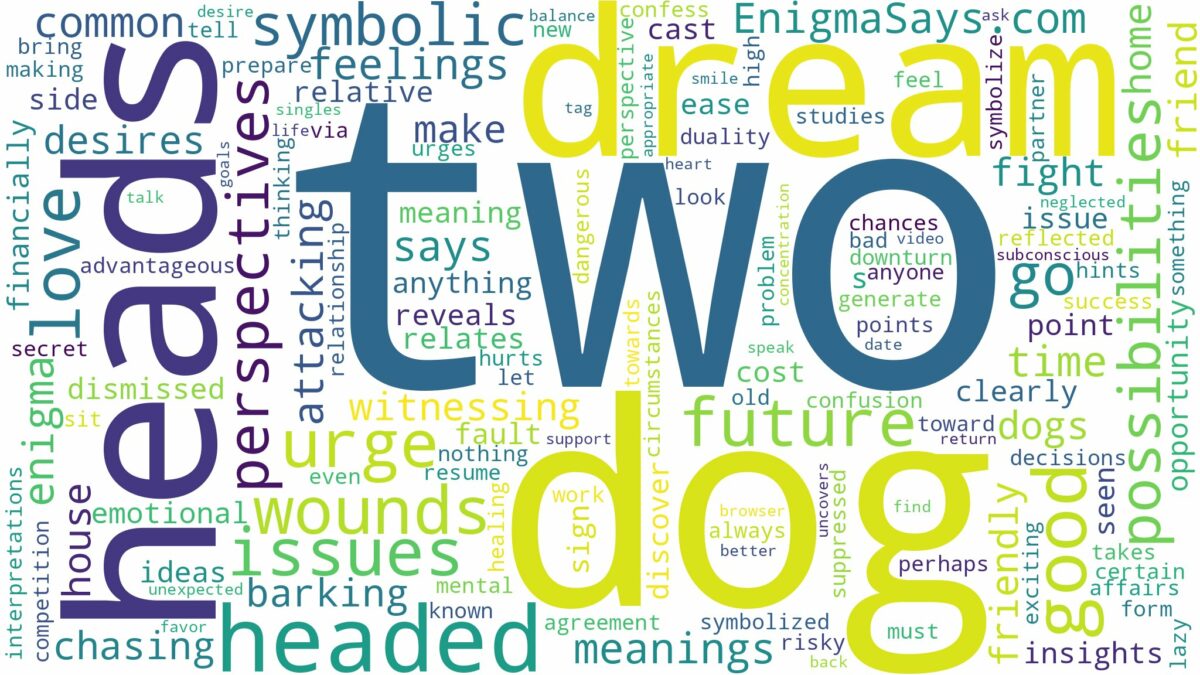 dream about a dog with two heads and related dreams with their meanings in a word cloud