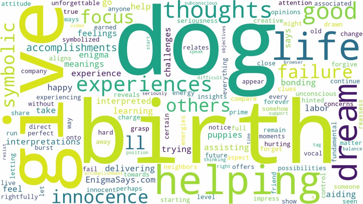 dreaming of helping a dog give birth and related dreams with their meanings in a word cloud