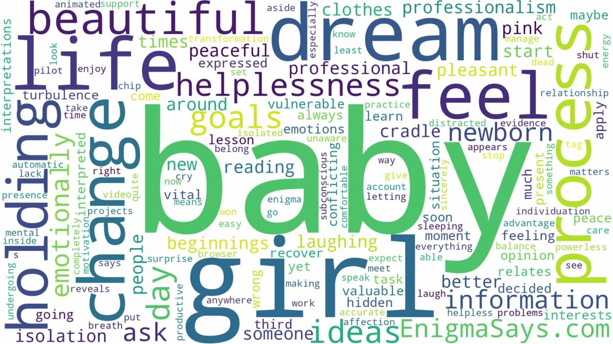 dreaming of holding a beautiful baby girl and related dreams with their meanings in a word cloud