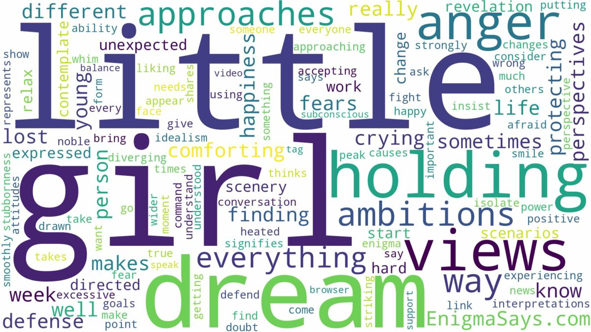 dreaming of holding a little girl and related dreams with their meanings in a word cloud