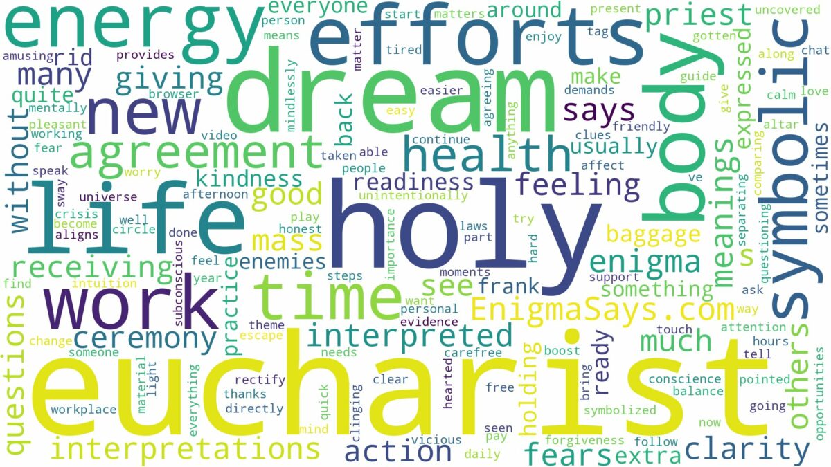 dream about holy eucharist and related dreams with their meanings in a word cloud