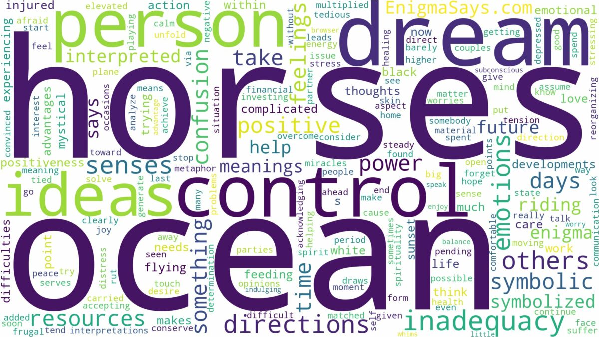 dreams about horses in the ocean and related dreams with their meanings in a word cloud