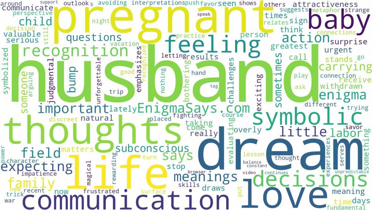 dream about husband pregnant and related dreams with their meanings in a word cloud