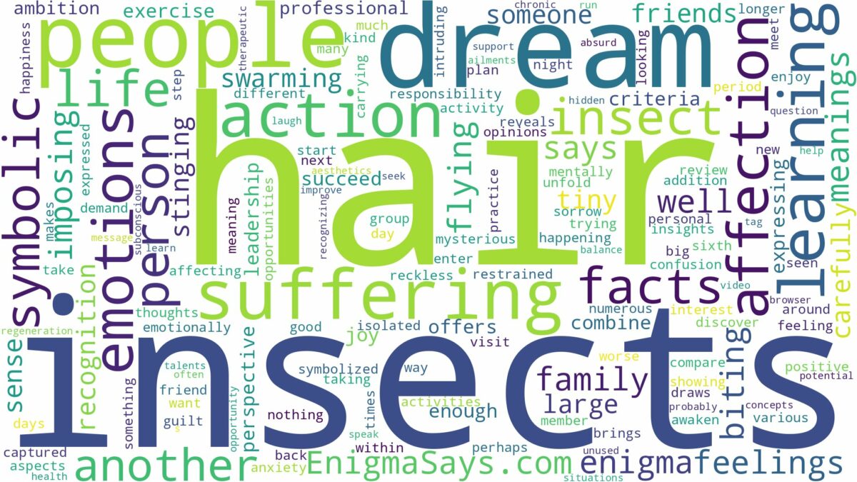 dream about insect in hair and related dreams with their meanings in a word cloud