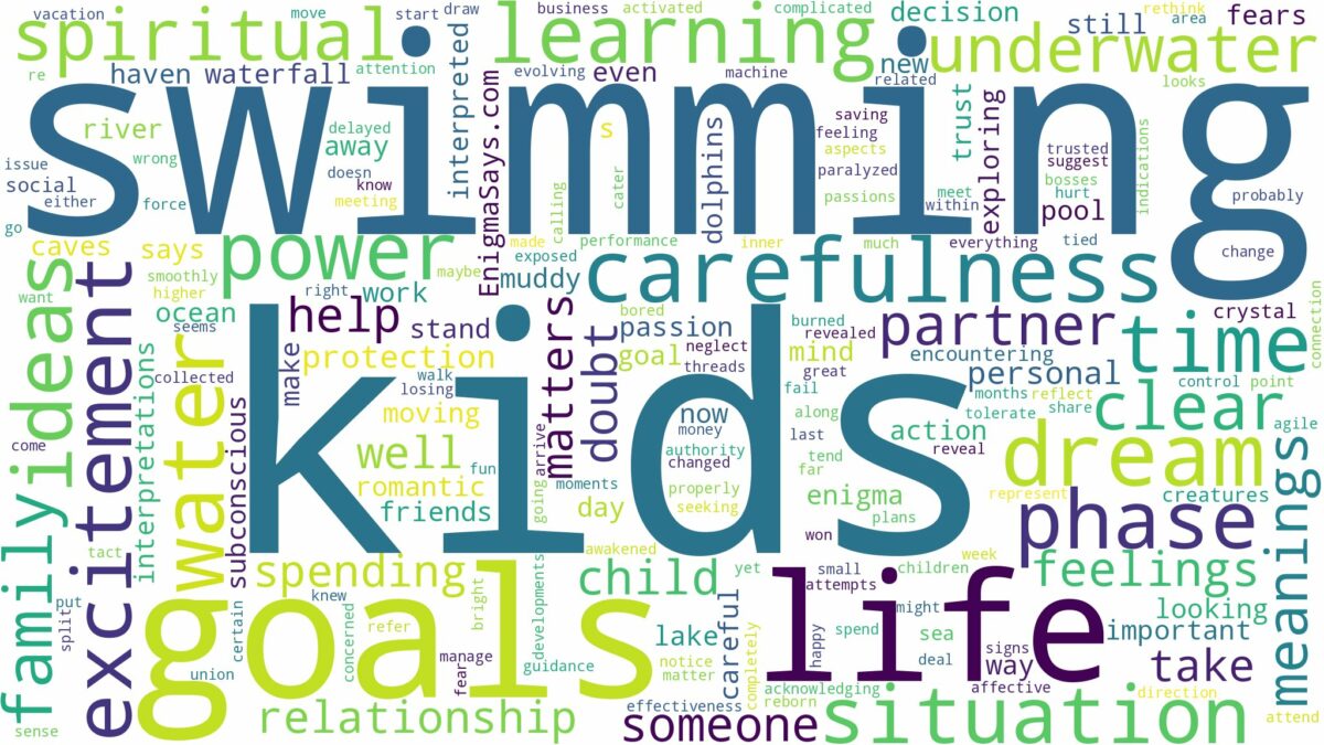 dreams about kids swimming and related dreams with their meanings in a word cloud