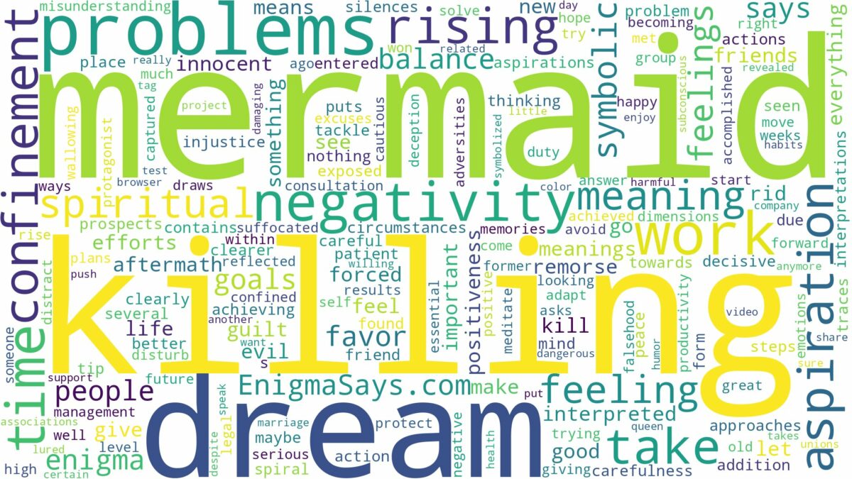 dream of killing a mermaid and related dreams with their meanings in a word cloud