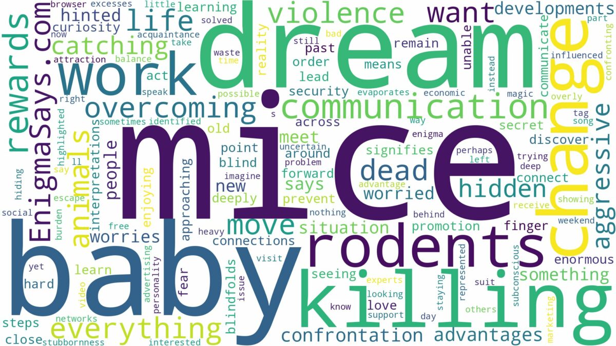 dreaming of killing baby mice and related dreams with their meanings in a word cloud