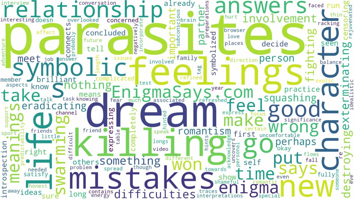 dream of killing parasites and related dreams with their meanings in a word cloud