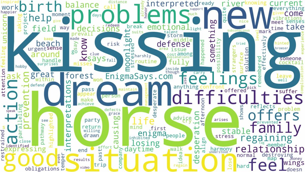 dream of kissing a horse and related dreams with their meanings in a word cloud