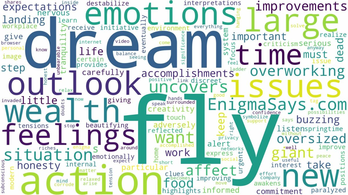 dream about large fly and related dreams with their meanings in a word cloud