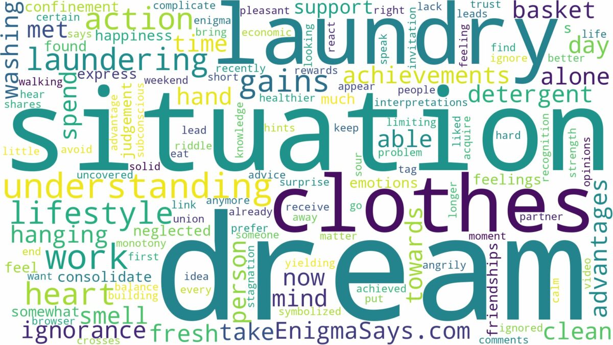 dream of laundering clothes and related dreams with their meanings in a word cloud