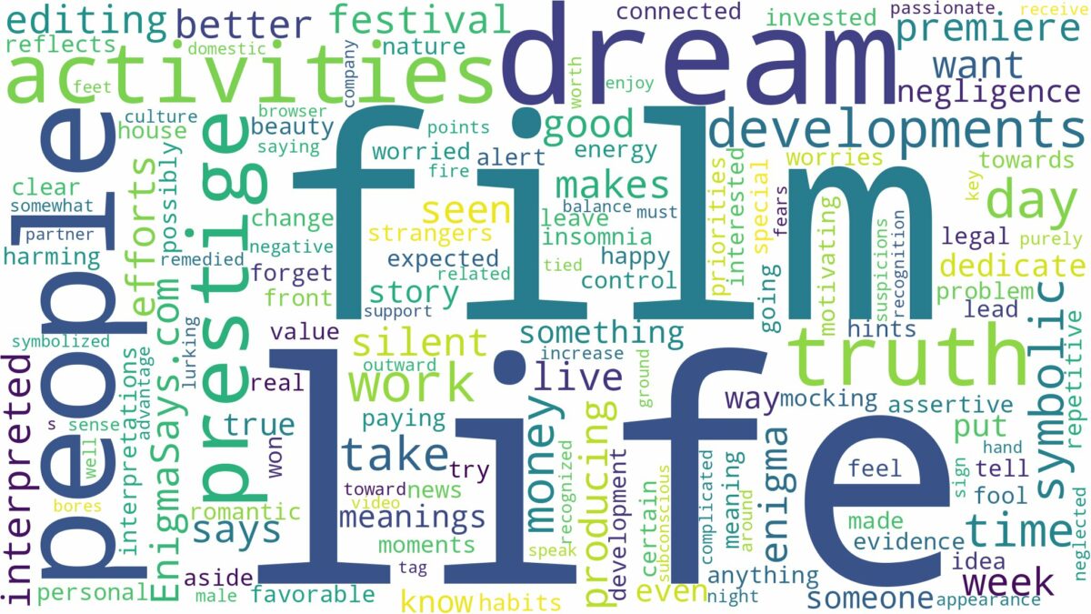 dream about life film and related dreams with their meanings in a word cloud