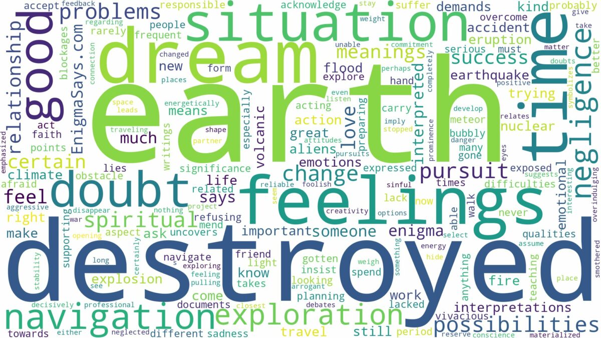 dreaming about earth being destroyed and related dreams with their meanings in a word cloud