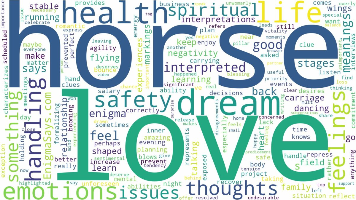 dream about love horse and related dreams with their meanings in a word cloud