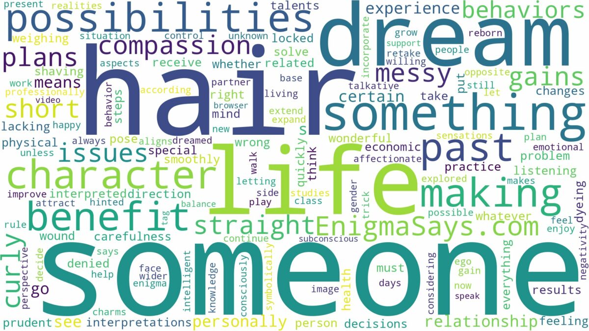 dreaming of making someone hair and related dreams with their meanings in a word cloud