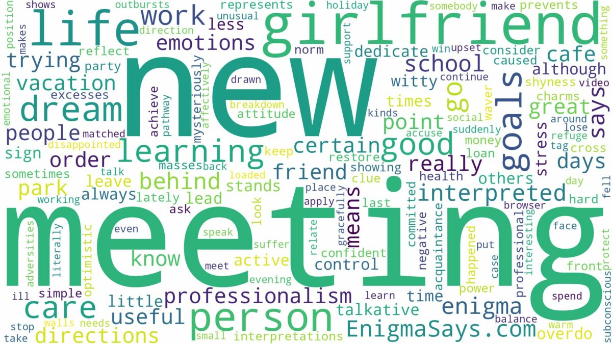 dreaming of meeting a new girlfriend and related dreams with their meanings in a word cloud