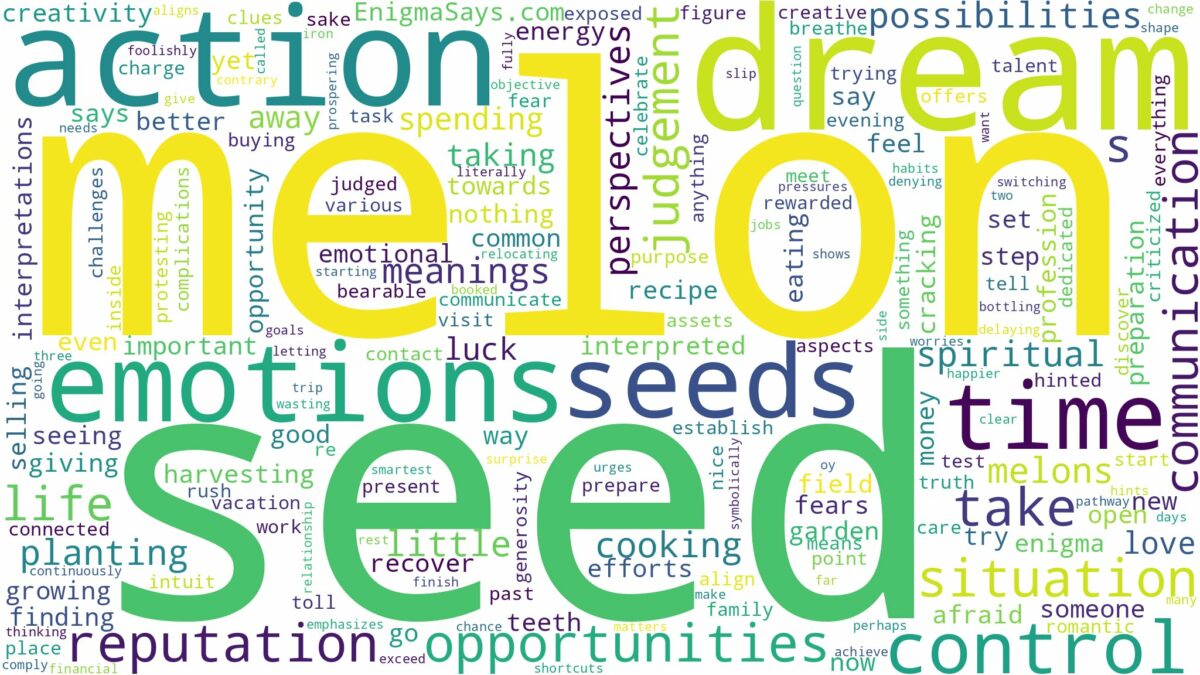 dream about melon seed and related dreams with their meanings in a word cloud