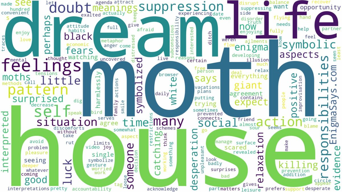 dream about moth in house and related dreams with their meanings in a word cloud