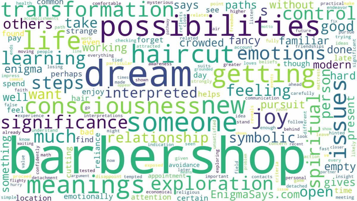 dream about a barbershop and related dreams with their meanings in a word cloud