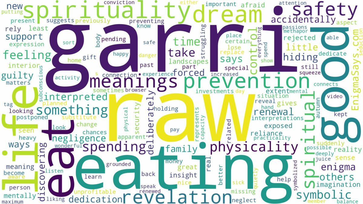 dreaming of eating raw garri and related dreams with their meanings in a word cloud