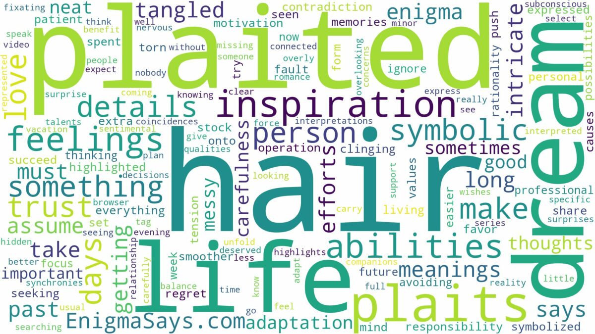 dreaming about your hair being plaited and related dreams with their meanings in a word cloud