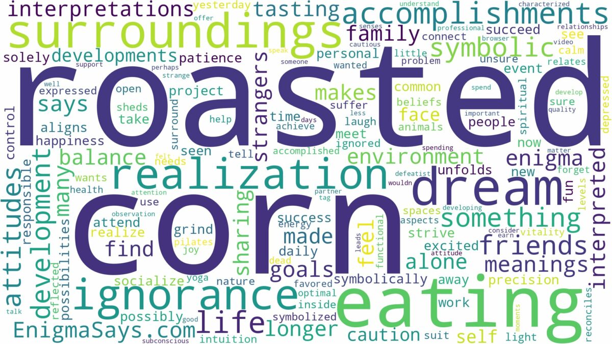 dreaming of eating roasted corn and related dreams with their meanings in a word cloud