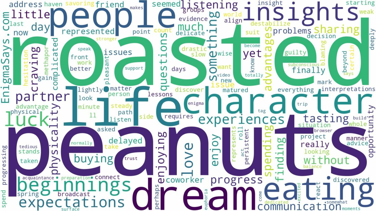 dreaming of eating roasted peanuts and related dreams with their meanings in a word cloud