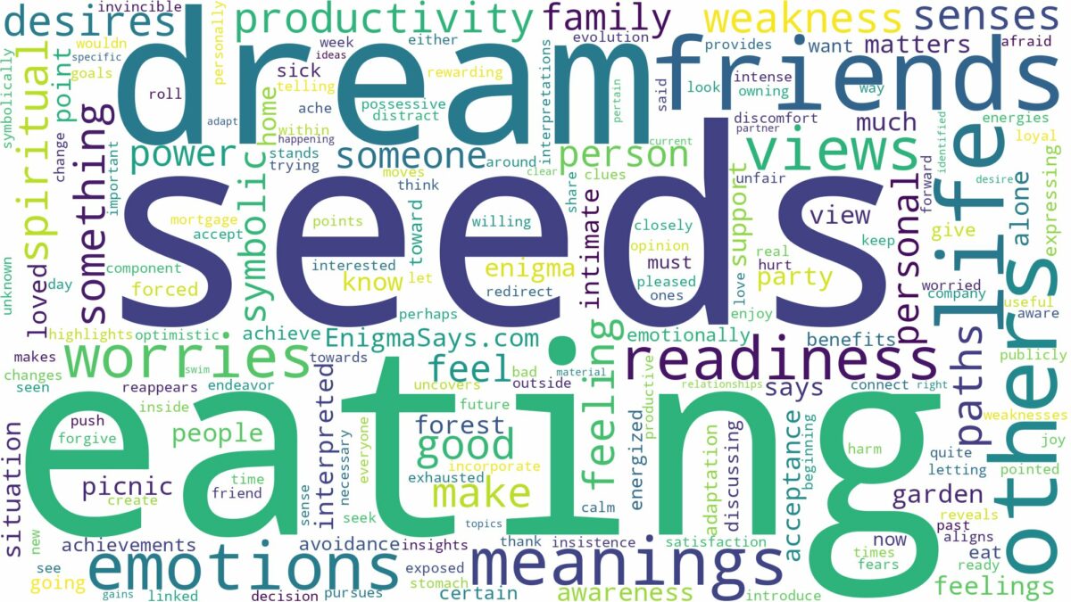 dream of eating seeds and related dreams with their meanings in a word cloud