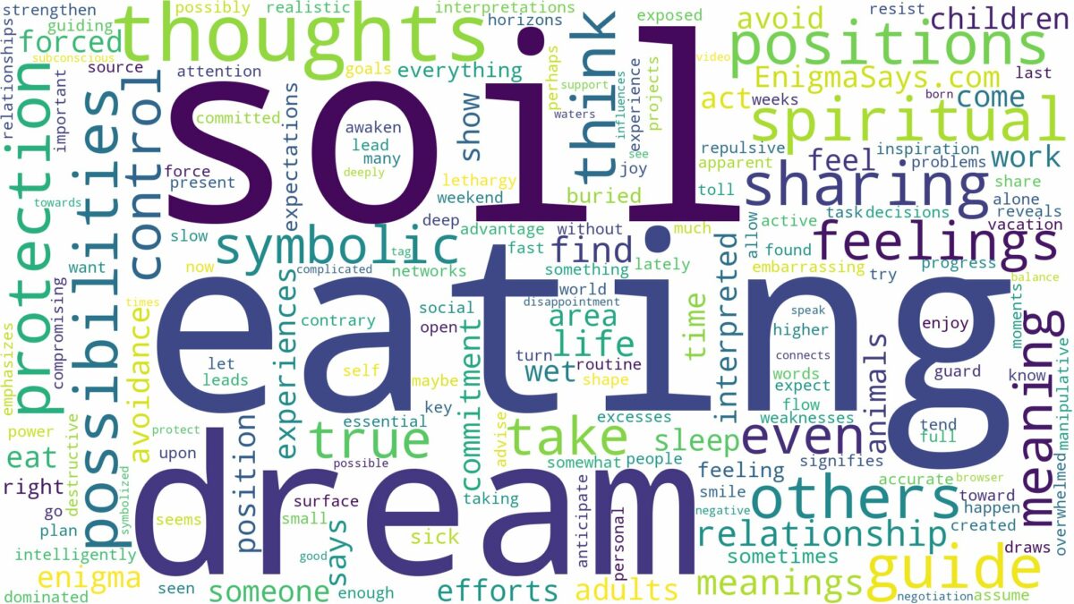 dream of eating soil and related dreams with their meanings in a word cloud