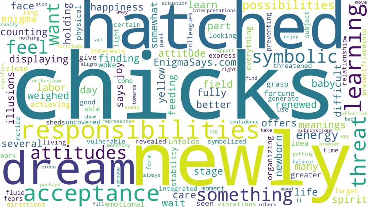 dream about newly hatched chicks and related dreams with their meanings in a word cloud