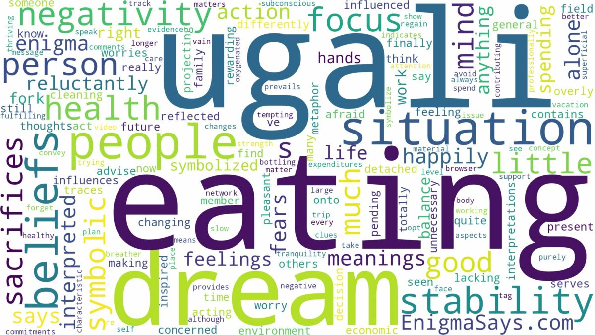 dream of eating ugali and related dreams with their meanings in a word cloud