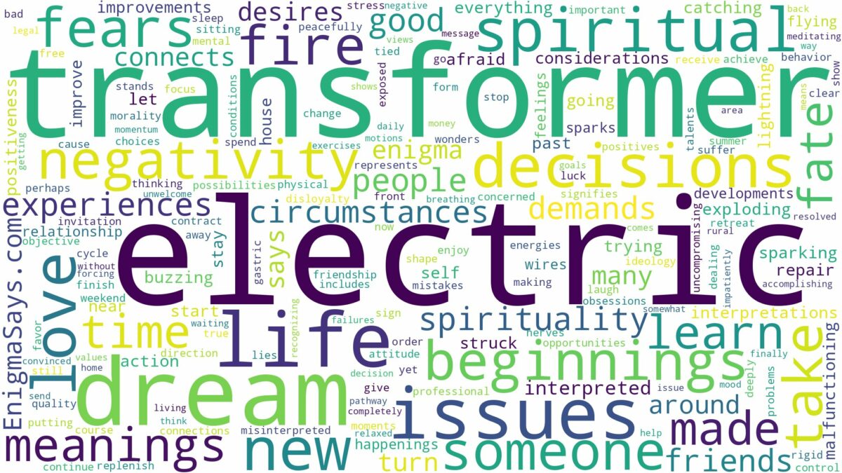 dream about electric transformer and related dreams with their meanings in a word cloud