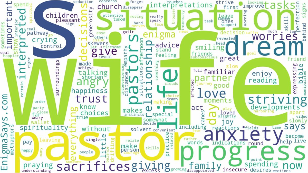 dreams about pastors wife and related dreams with their meanings in a word cloud