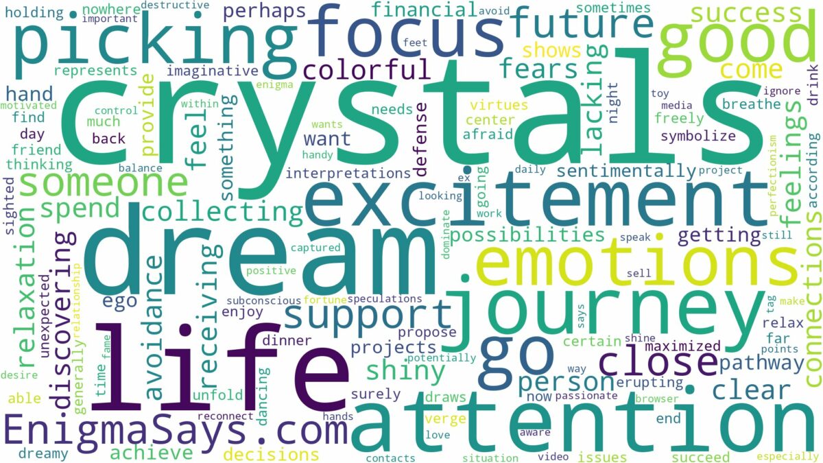 dream of picking up crystals and related dreams with their meanings in a word cloud