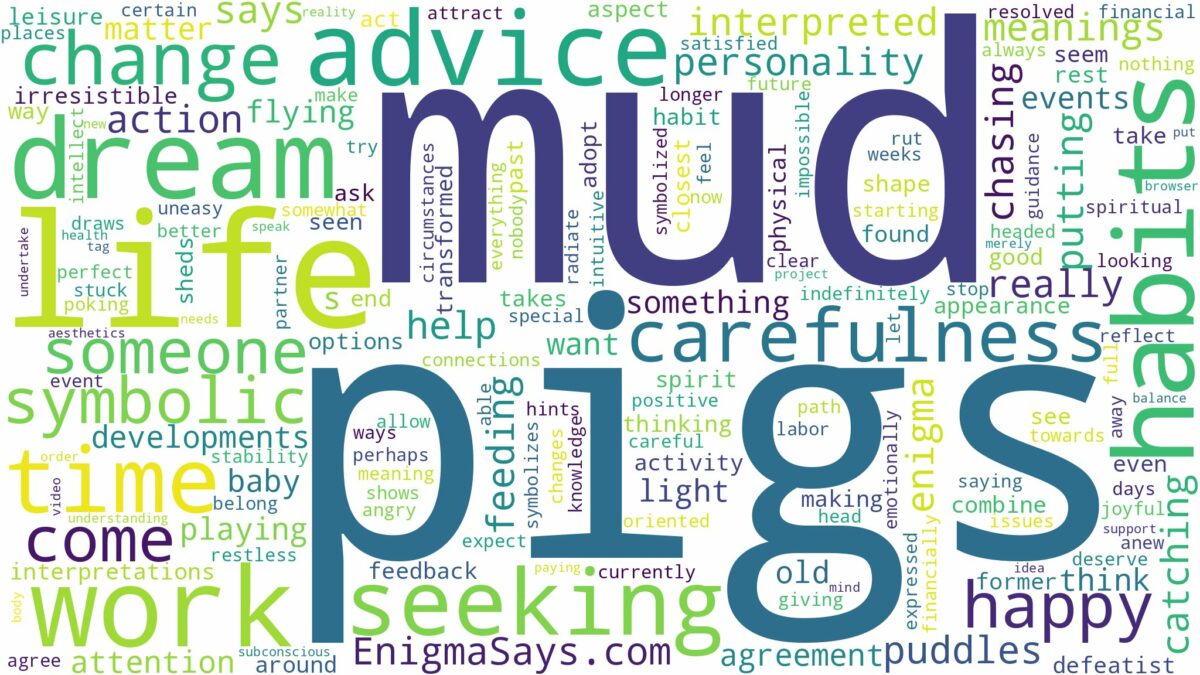 dreams about pigs in mud and related dreams with their meanings in a word cloud