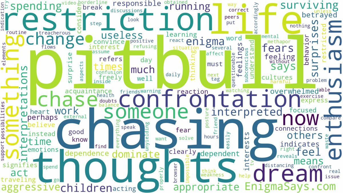 dreaming of pitbull chasing you and related dreams with their meanings in a word cloud